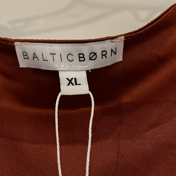 Baltic Born Krystal Satin Wrap Dress in Cinnamon Size XL - Picture 5 of 7